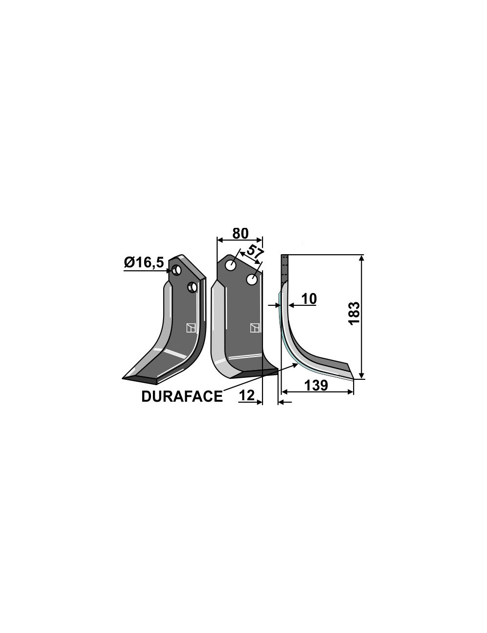 Couteau DURAFACE, modèle droit