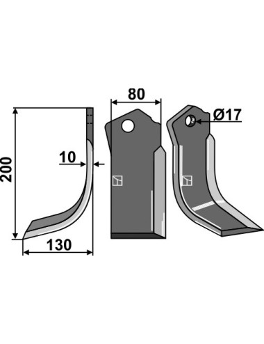 Couteau, modèle gauche