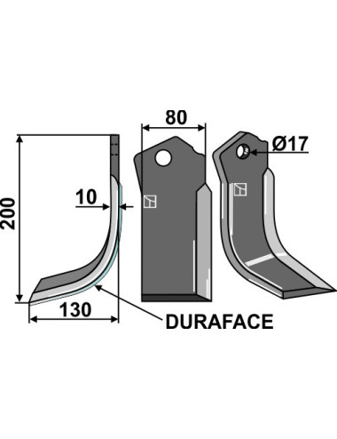 Couteau DURAFACE, modèle gauche