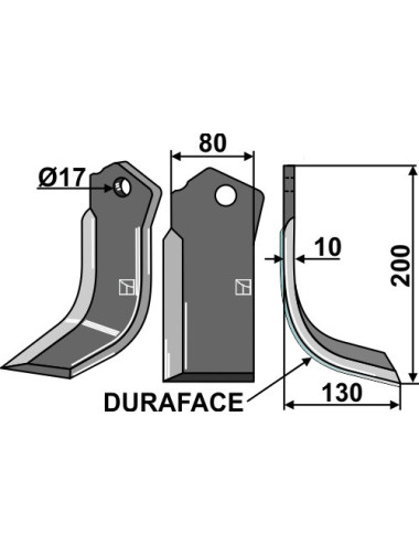 Couteau DURAFACE, modèle droit