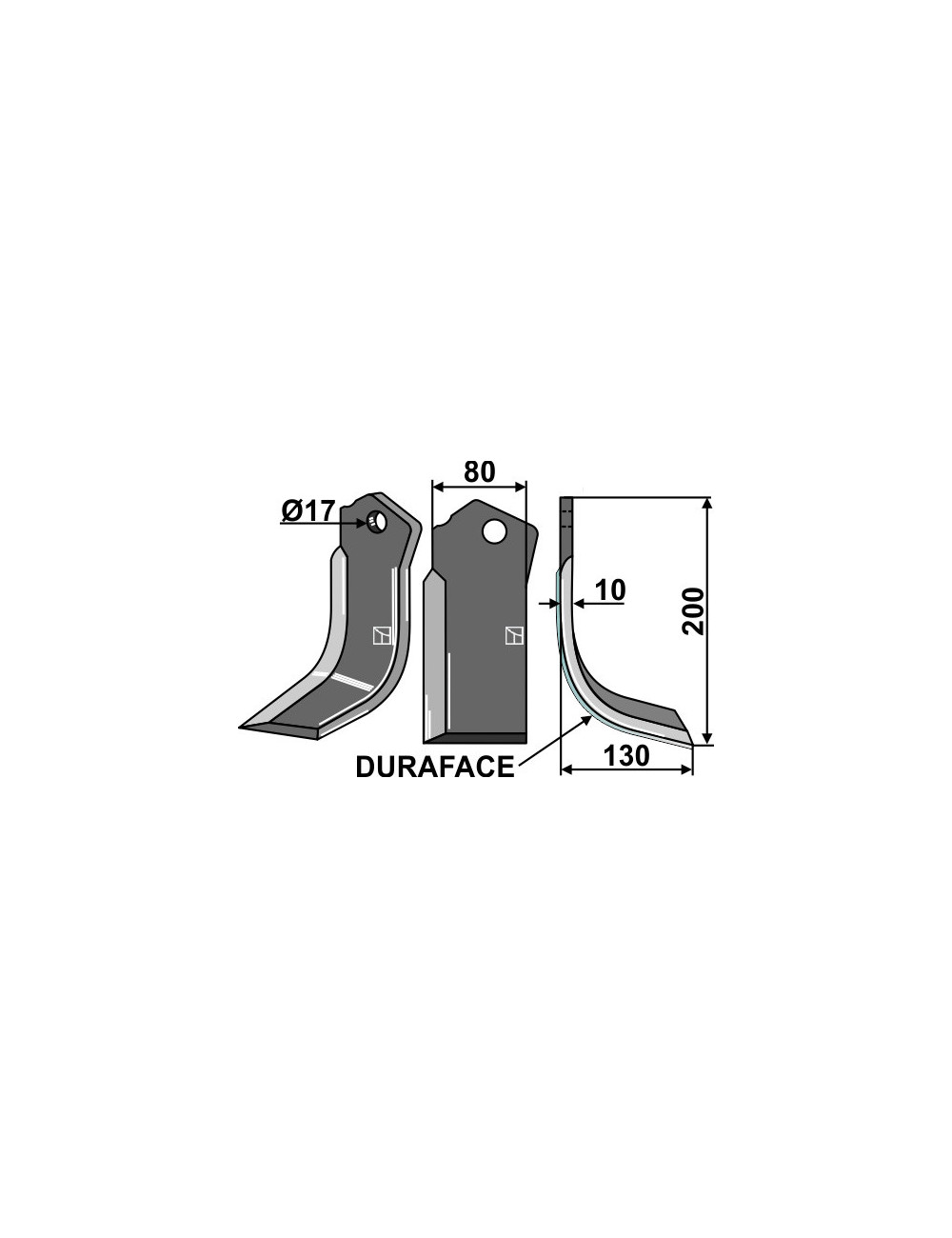 Couteau DURAFACE, modèle droit