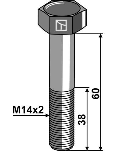 Boulon de sûreté M14 sans écrou