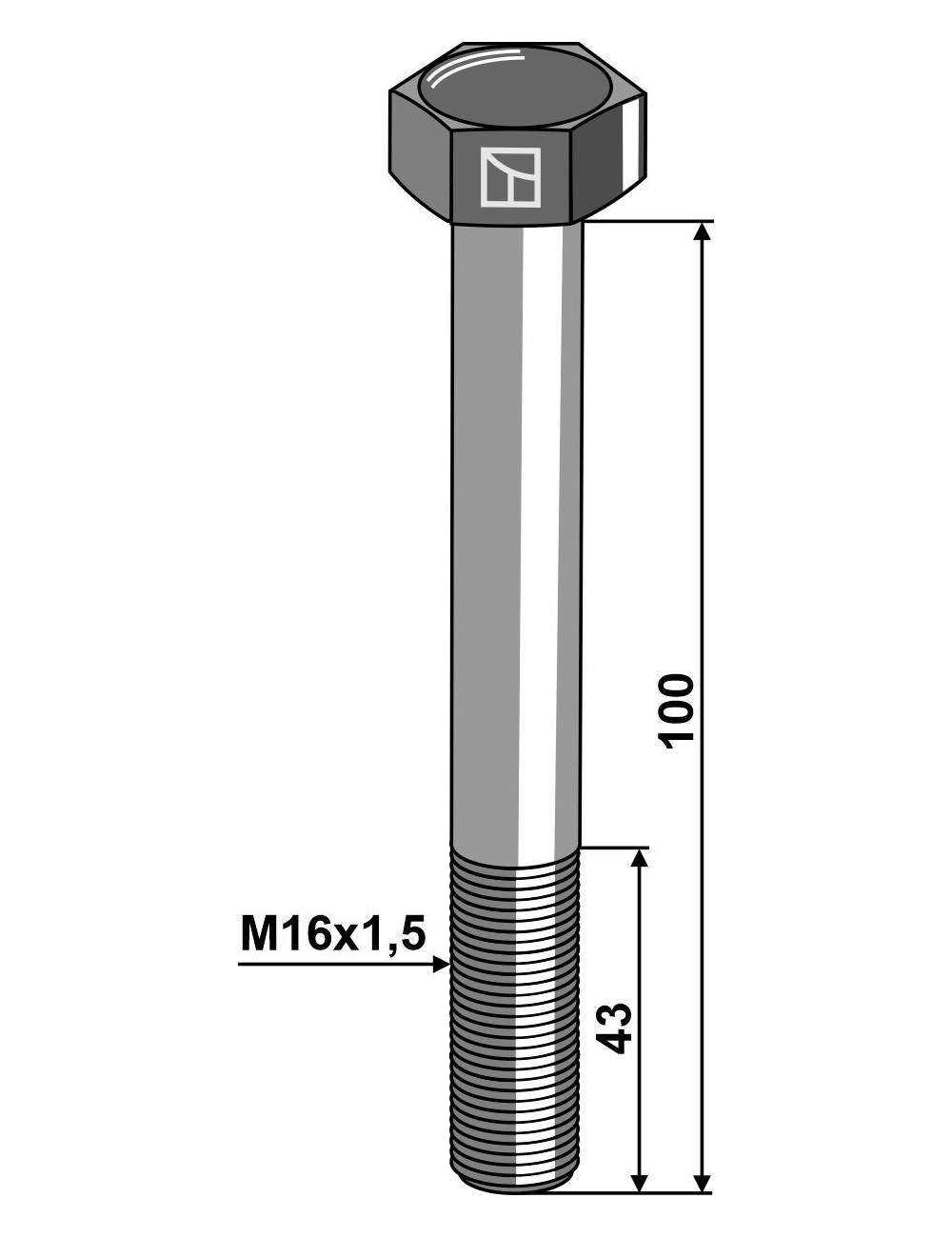 Boulon de sûreté M16 sans écrou