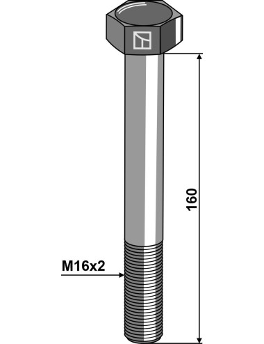 Boulon à tête hexagonale M16 sans écrou