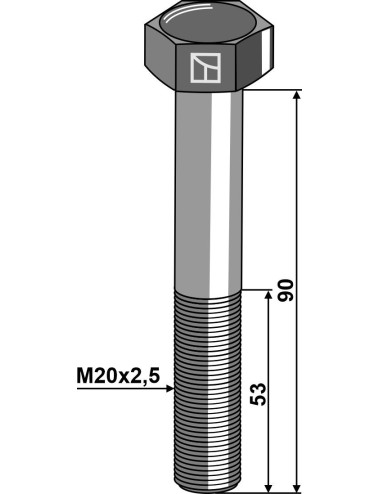 Boulon de sûreté M20 sans écrou