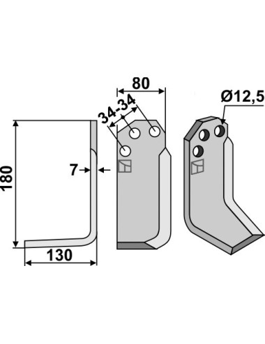 Couteau, modèle gauche