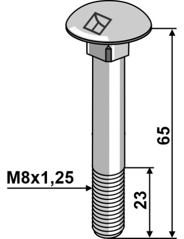 Boulon M8 galvanisé avec écrou