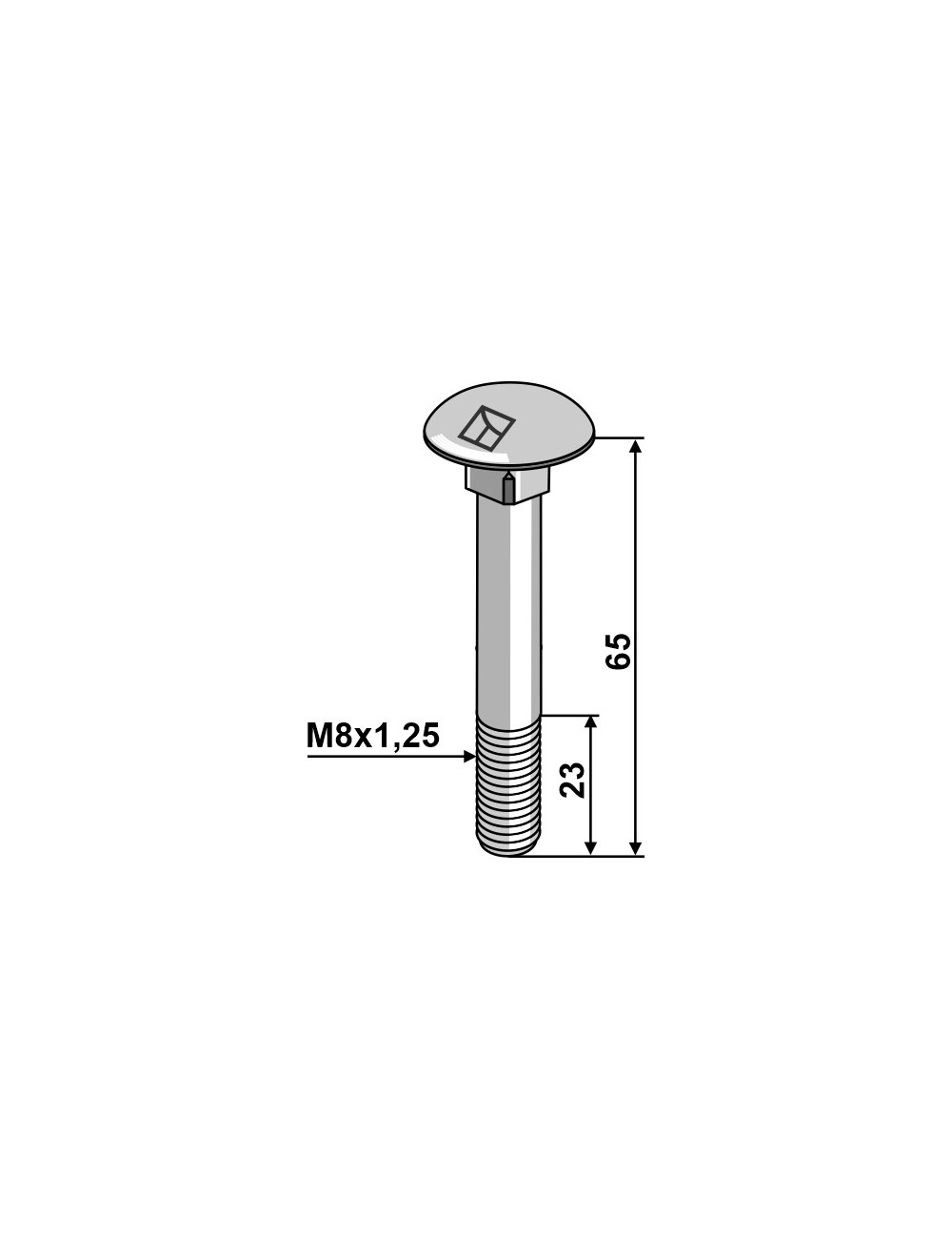 Boulon M8 galvanisé avec écrou