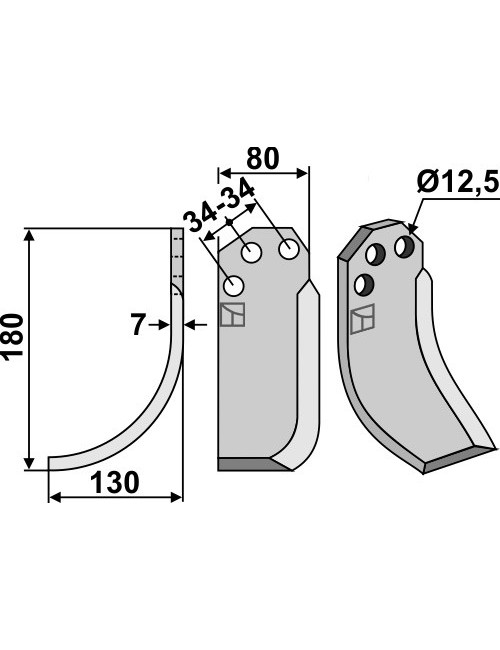 Couteau, modèle gauche