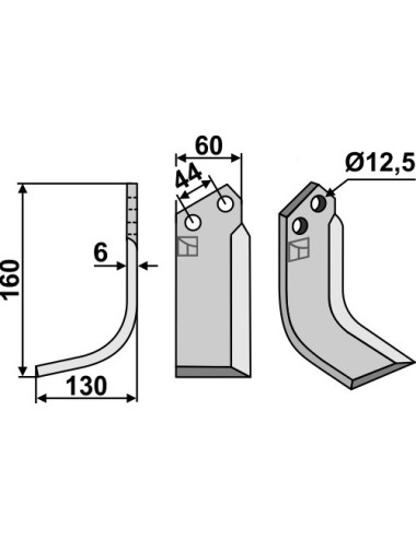 Couteau, modèle gauche