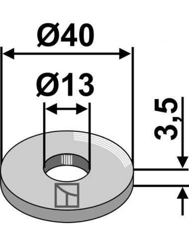 Rondelle Ø40x3,5xØ13