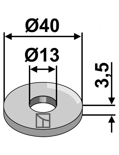 Rondelle Ø40x3,5xØ13