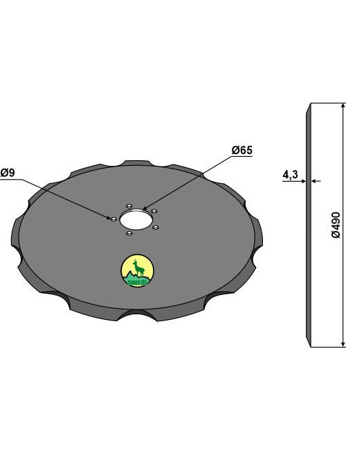 Coutre pour charrue Ø490x4,3