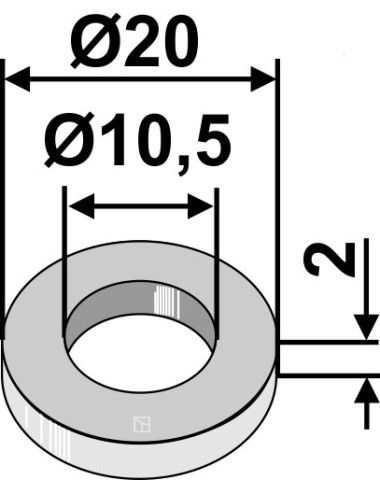 Rondelle Ø20x2xØ10,5
