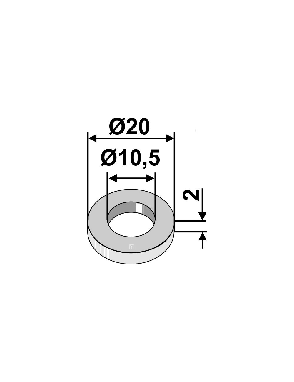 Rondelle Ø20x2xØ10,5