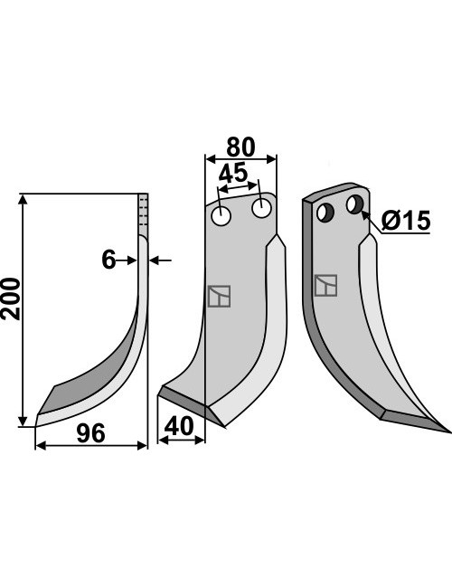 Couteau, modèle gauche