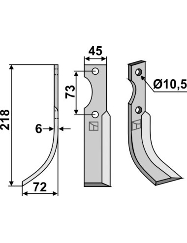 Couteau, modèle gauche