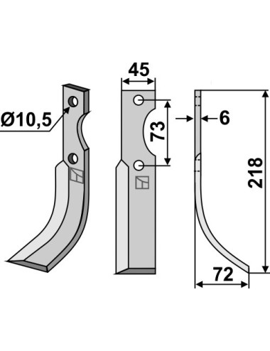 Couteau, modèle droit