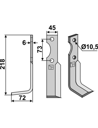 Couteau, modèle gauche