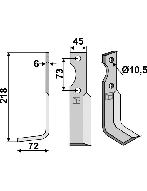 Couteau, modèle gauche