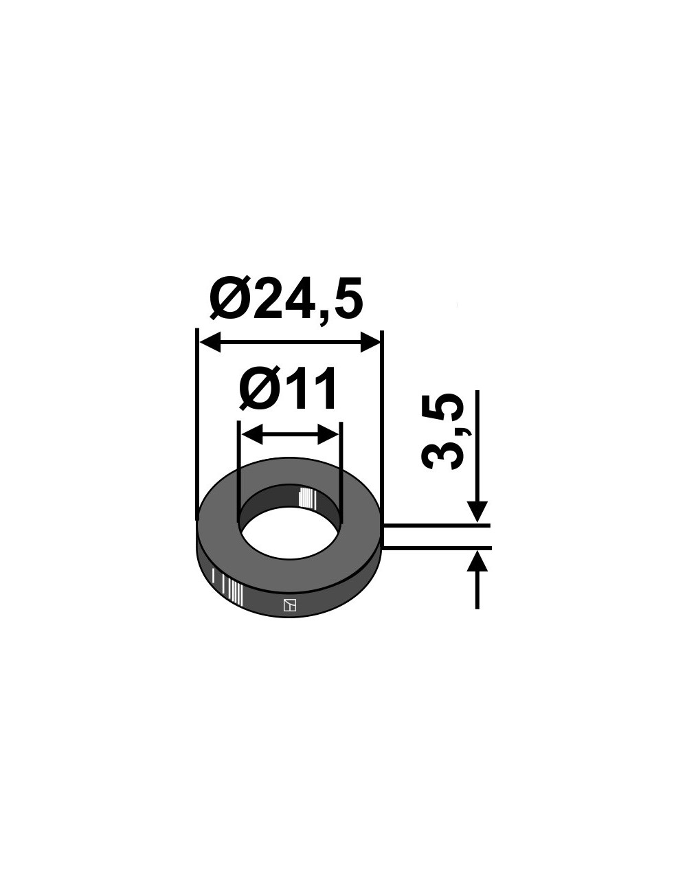 Rondelle Ø24,5x3,5xØ11