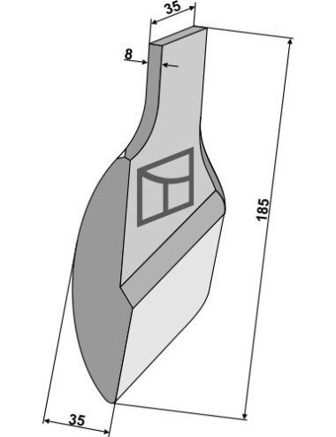 Pointe à souder pour soc de charrue - droit