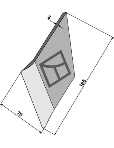 Pointe à souder pour soc de charrue - droit