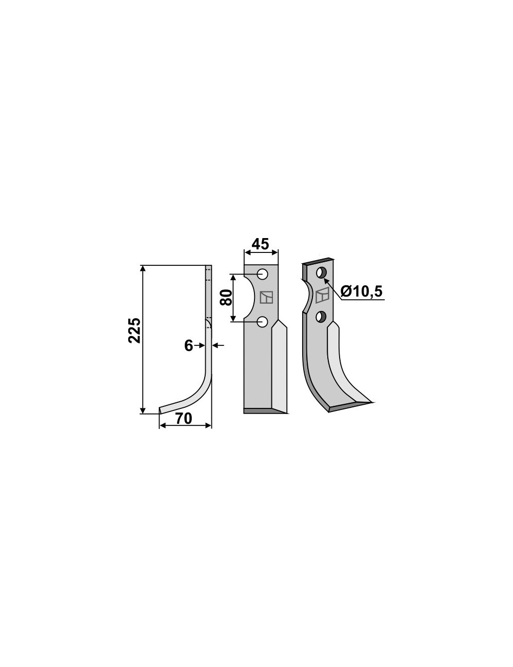 Couteau, modèle gauche