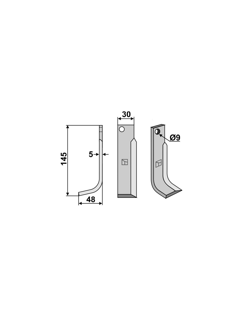 Couteau, modèle gauche