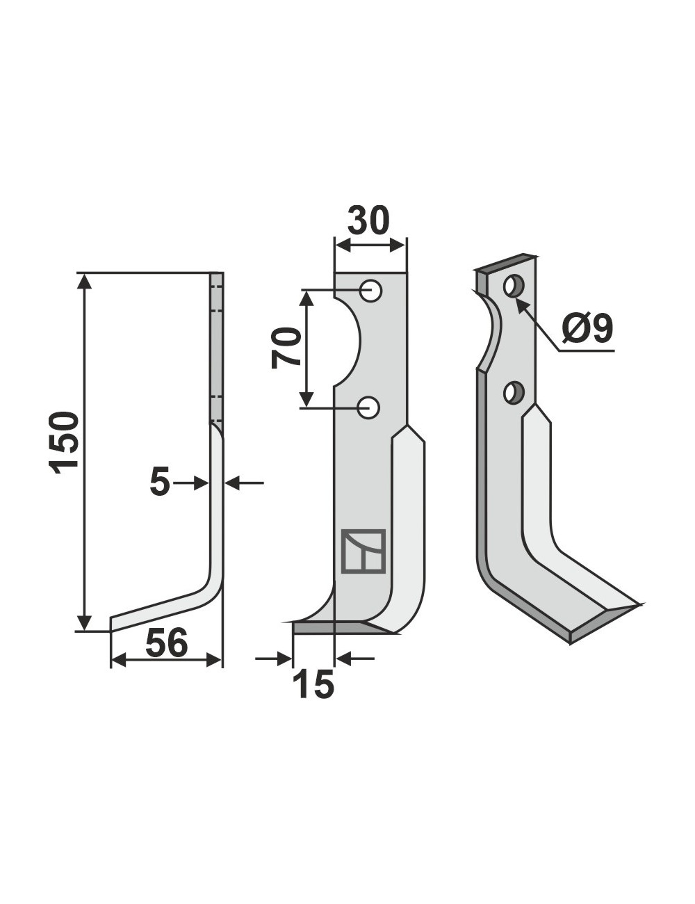 Couteau, modèle gauche