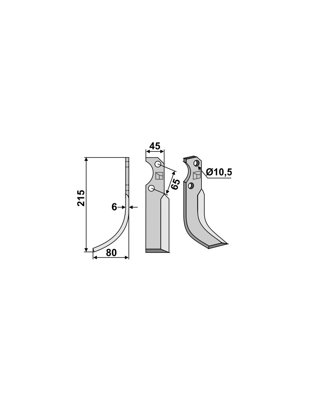 Couteau, modèle gauche