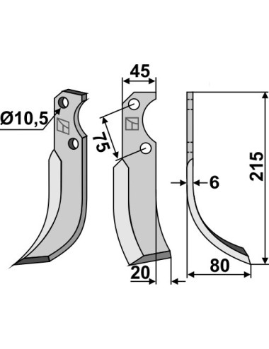 Couteau, modèle droit