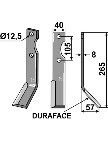 Couteau DURAFACE, modèle droit