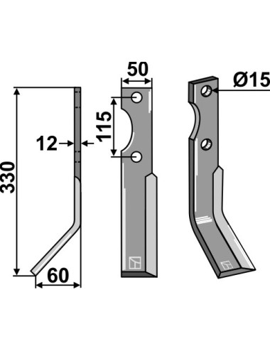 Couteau, modèle gauche