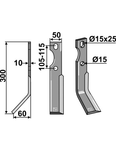 Couteau, modèle gauche