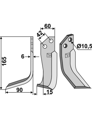 Couteau, modèle gauche