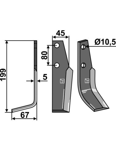 Couteau, modèle gauche