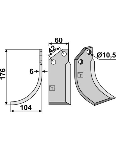 Couteau, modèle gauche