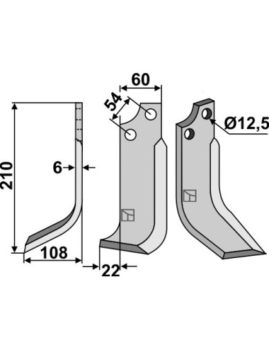 Couteau, modèle gauche