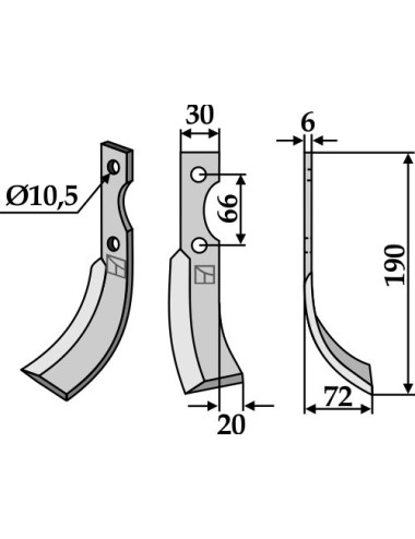 Couteau, modèle droit