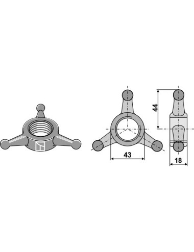 Contre-écrou étoile triangle