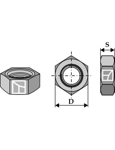contre-écrou - hexagonal