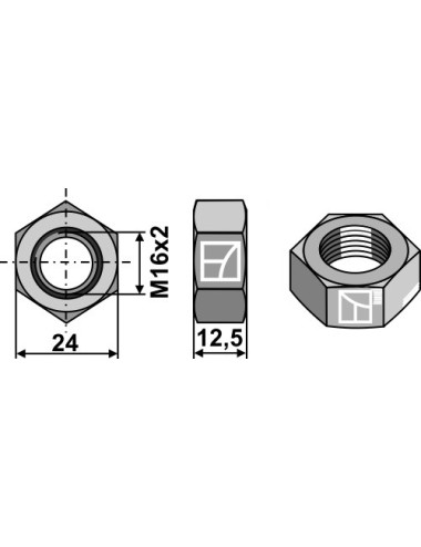 contre-écrou - hexagonal