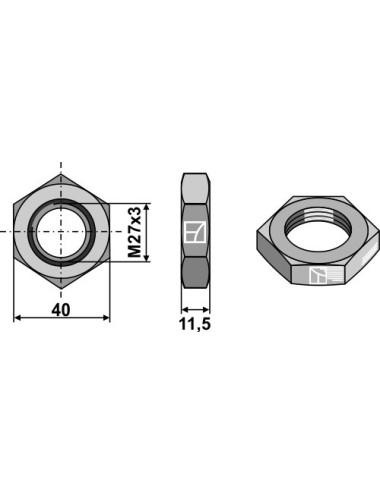 Contre-écrou - hexagonal
