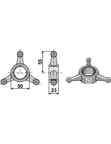 Contre-écrou étoile triangle