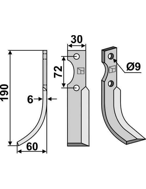 Couteau, modèle gauche