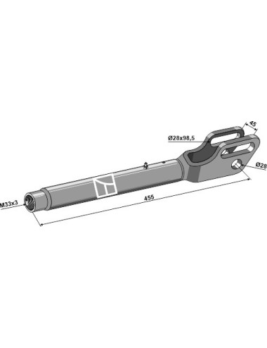 Tige pour réglage et relevage M33x3