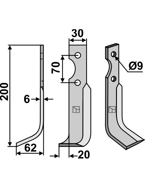 Couteau, modèle gauche