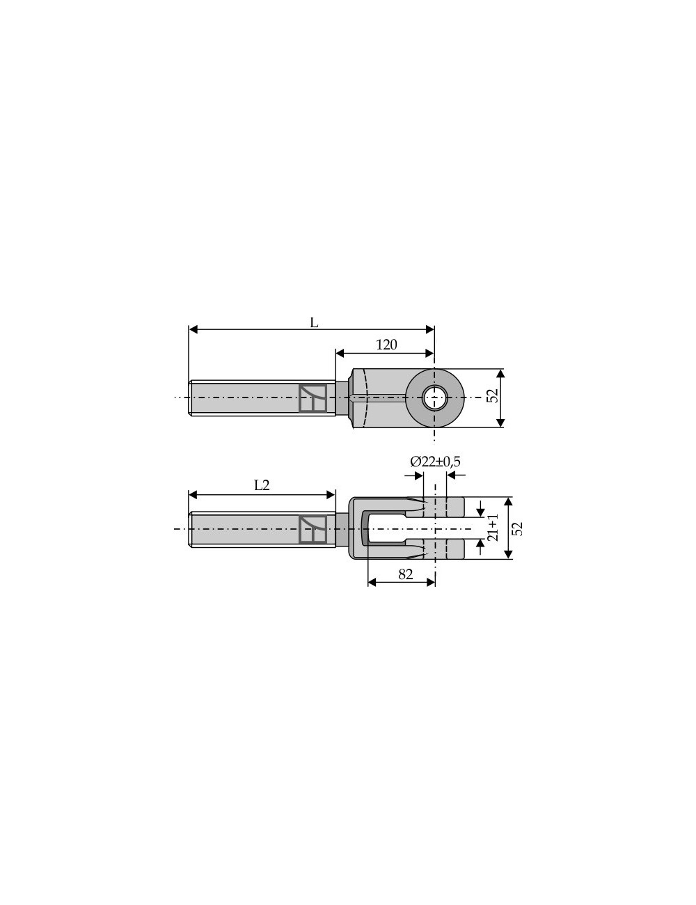 Tige pour réglage et relevage M30x3,5