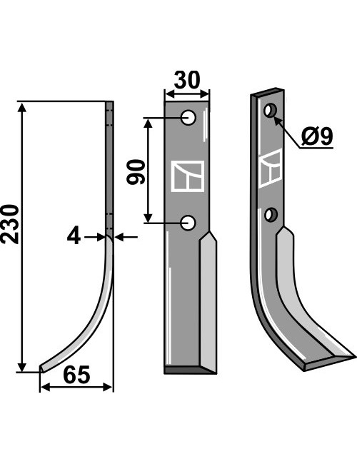 Couteau, modèle gauche